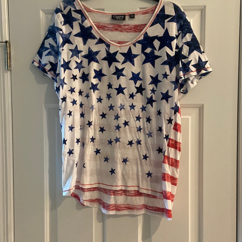 Festive Red white and blue tee